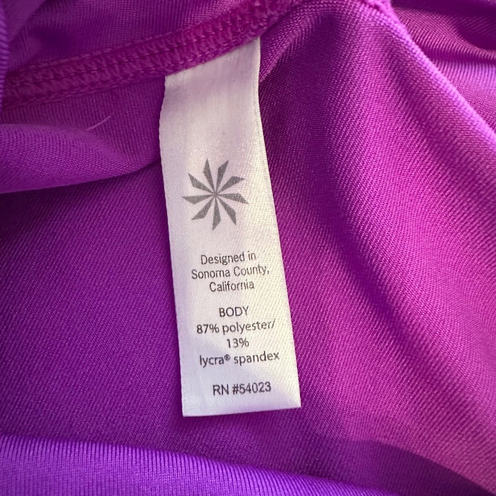 Athleta Purple Capri Leggings Athletic Pants‎ Women's M yoga Run Zipper Pocket - Picture 5 of 8